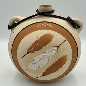 Vintage Hand-Painted Native American Pottery, Desert Pueblo “Buckskin”